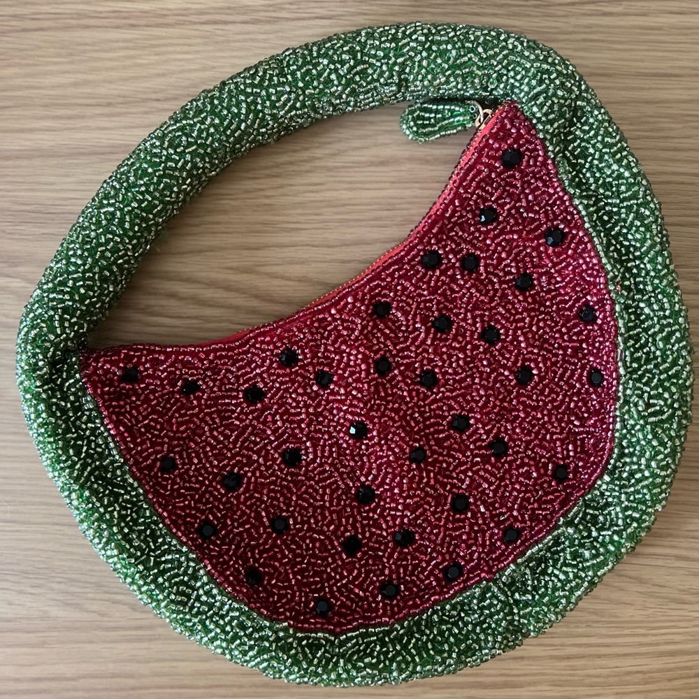 Anthropologie Beaded Watermelon Bag